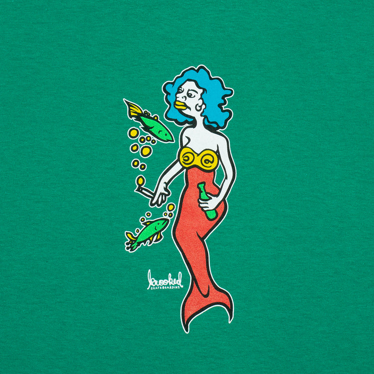 Krooked | Mermaid T-Shirt Style # 51023479J Color : Kelly Green