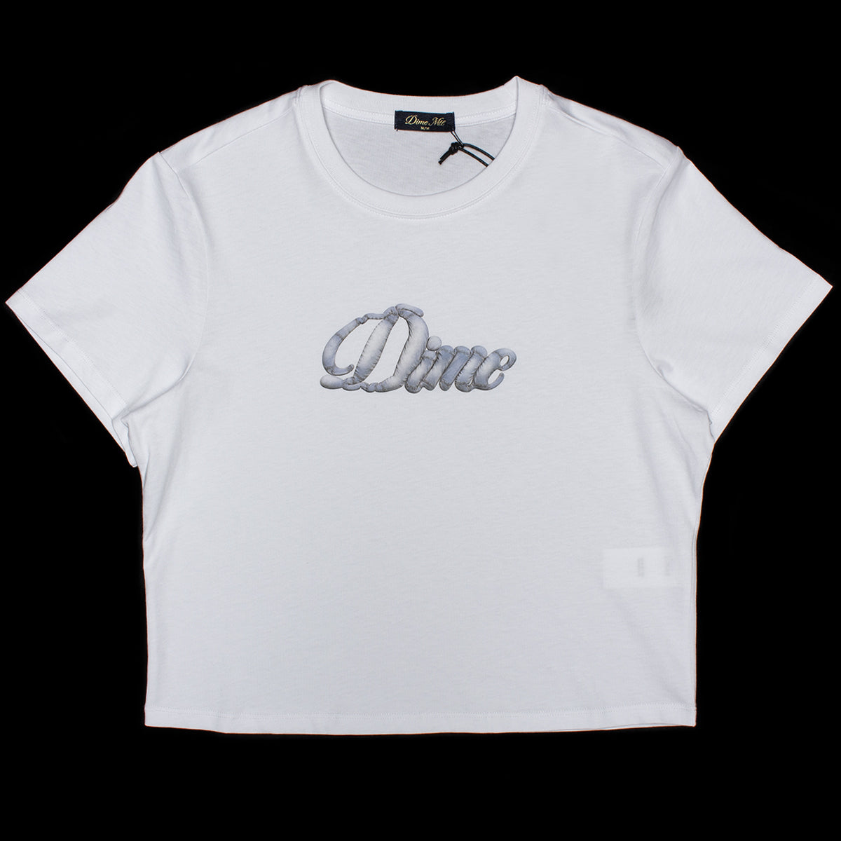 Dime - Women's Cursive Denim T-Shirt
Color : White