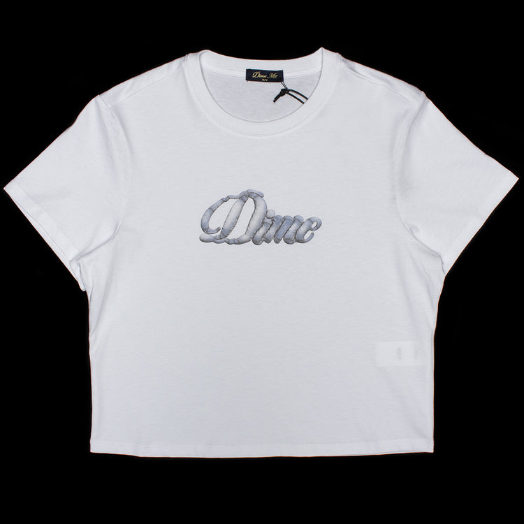 Dime - Women's Cursive Denim T-Shirt
Color : White
