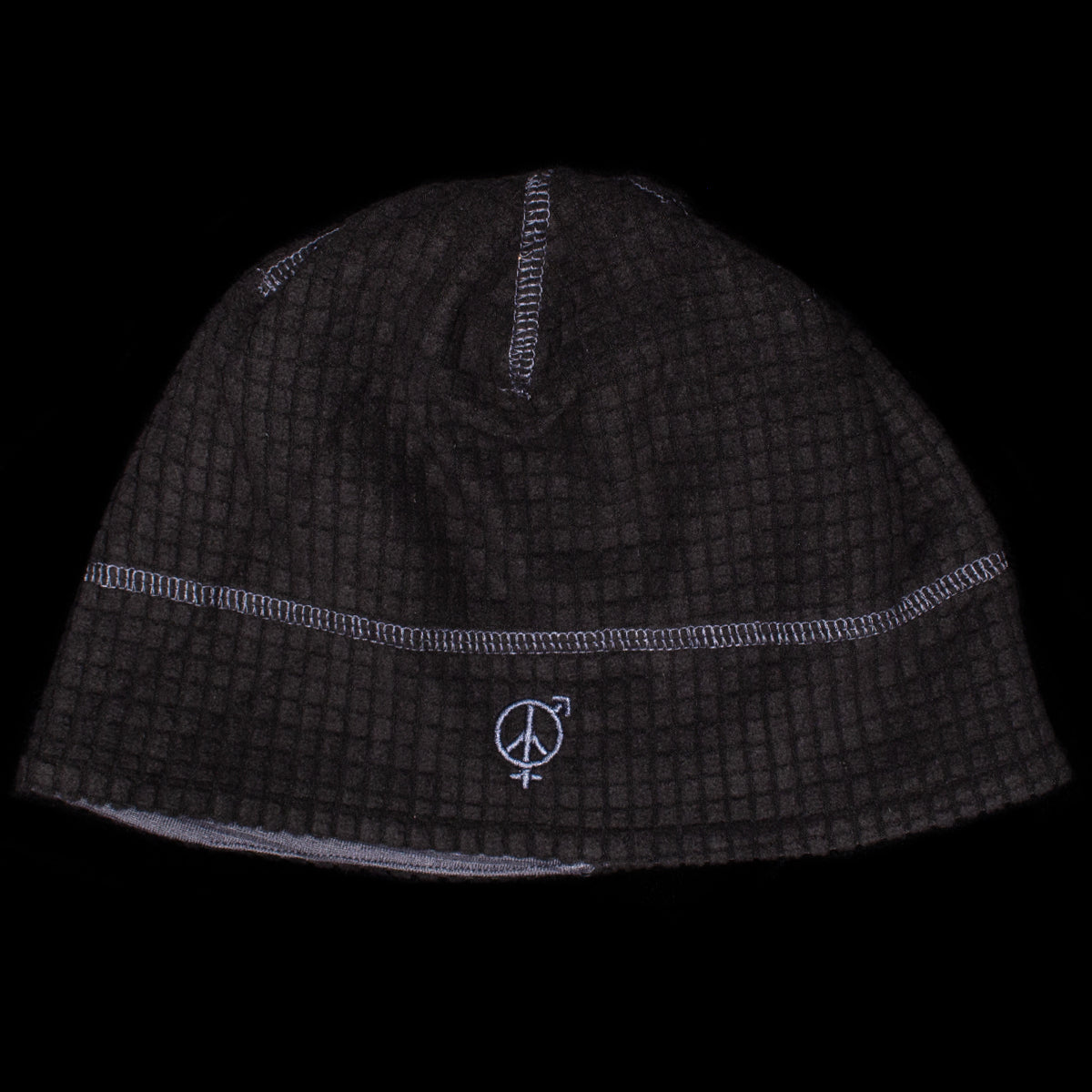 Sex Hippies - Reversible Grid Fleece Beanie
Color : Black / Mid Grey