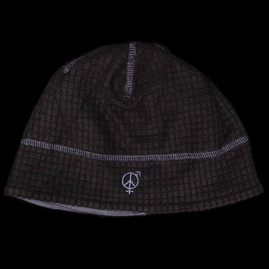 Sex Hippies - Reversible Grid Fleece Beanie
Color : Black / Mid Grey