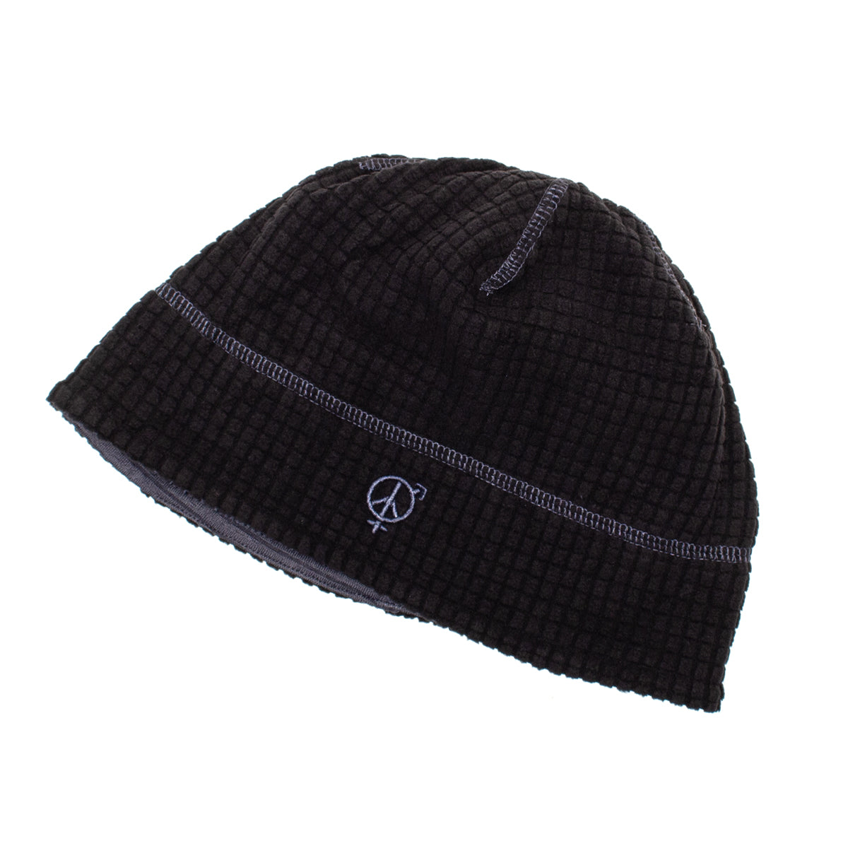 Sex Hippies - Reversible Grid Fleece Beanie
Color : Black / Mid Grey
