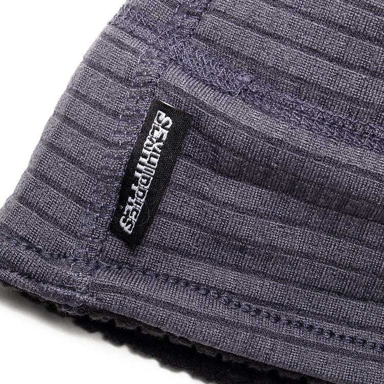 Sex Hippies - Reversible Grid Fleece Beanie
Color : Black / Mid Grey