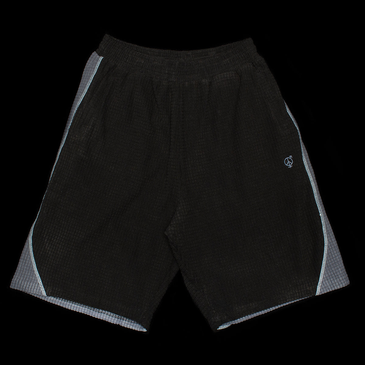 Sex Hippies - Grid Fleece Hoop Shorts
Color : Black / Silver