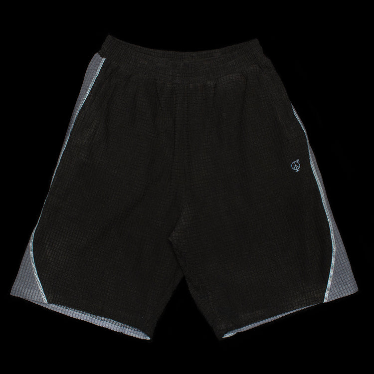Sex Hippies - Grid Fleece Hoop Shorts
Color : Black / Silver