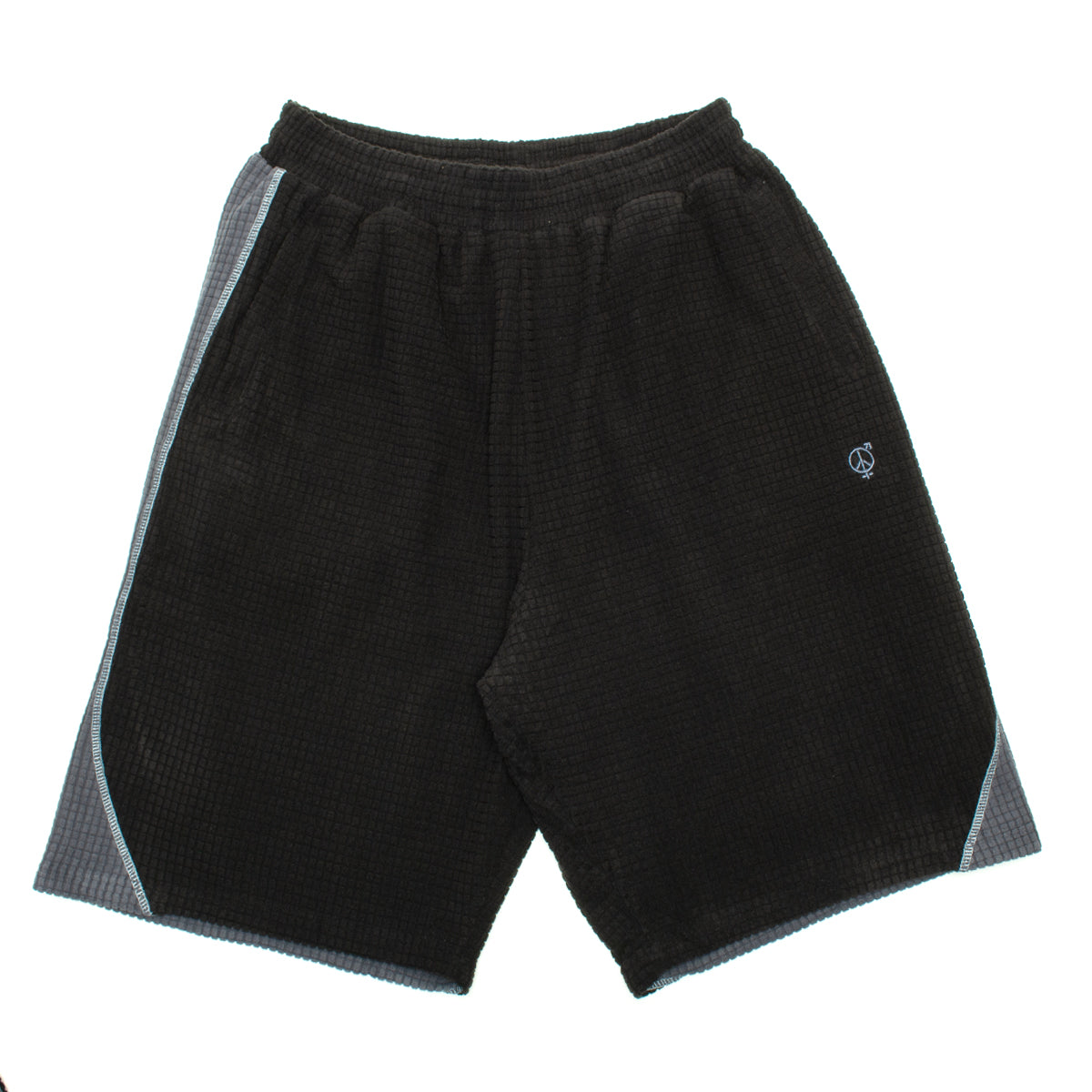 Sex Hippies - Grid Fleece Hoop Shorts
Color : Black / Silver