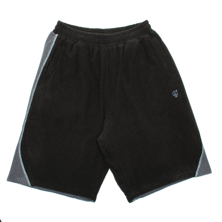 Sex Hippies - Grid Fleece Hoop Shorts
Color : Black / Silver