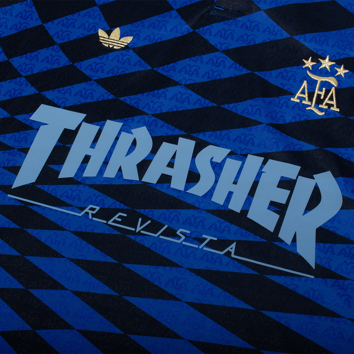 Adidas Skateboarding - Argentina x Thrasher Jersey
Style # KX4551
Color : Black / Blue