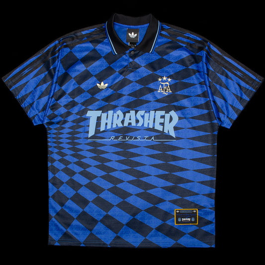 Adidas Skateboarding - Argentina x Thrasher Jersey
Style # KX4551
Color : Black / Blue