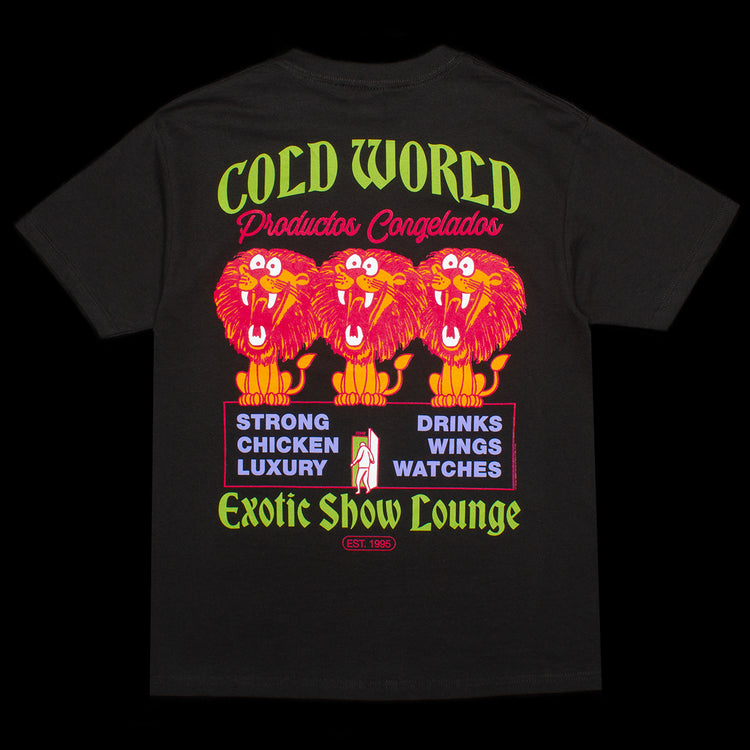 Cold World Frozen Goods | Exotic Show Lounge T-Shirt Style # SS23-T01-BLK Color : Black