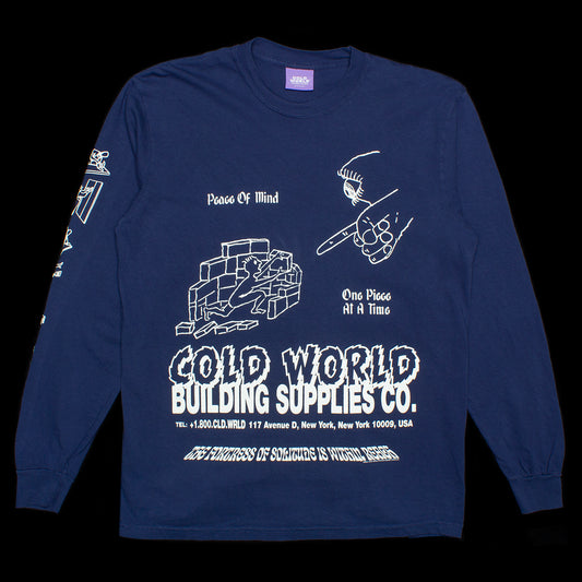 Cold World Frozen Goods | Peace Of Mind L/S T-Shirt Style # SS23-LS01-NVY Color : True Navy