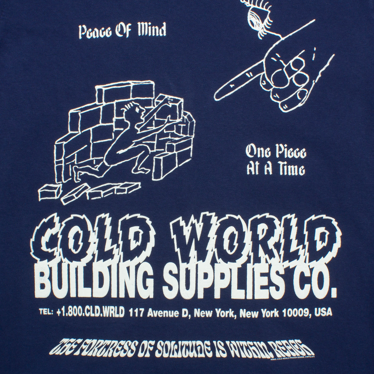 Cold World Frozen Goods | Peace Of Mind L/S T-Shirt Style # SS23-LS01-NVY Color : True Navy