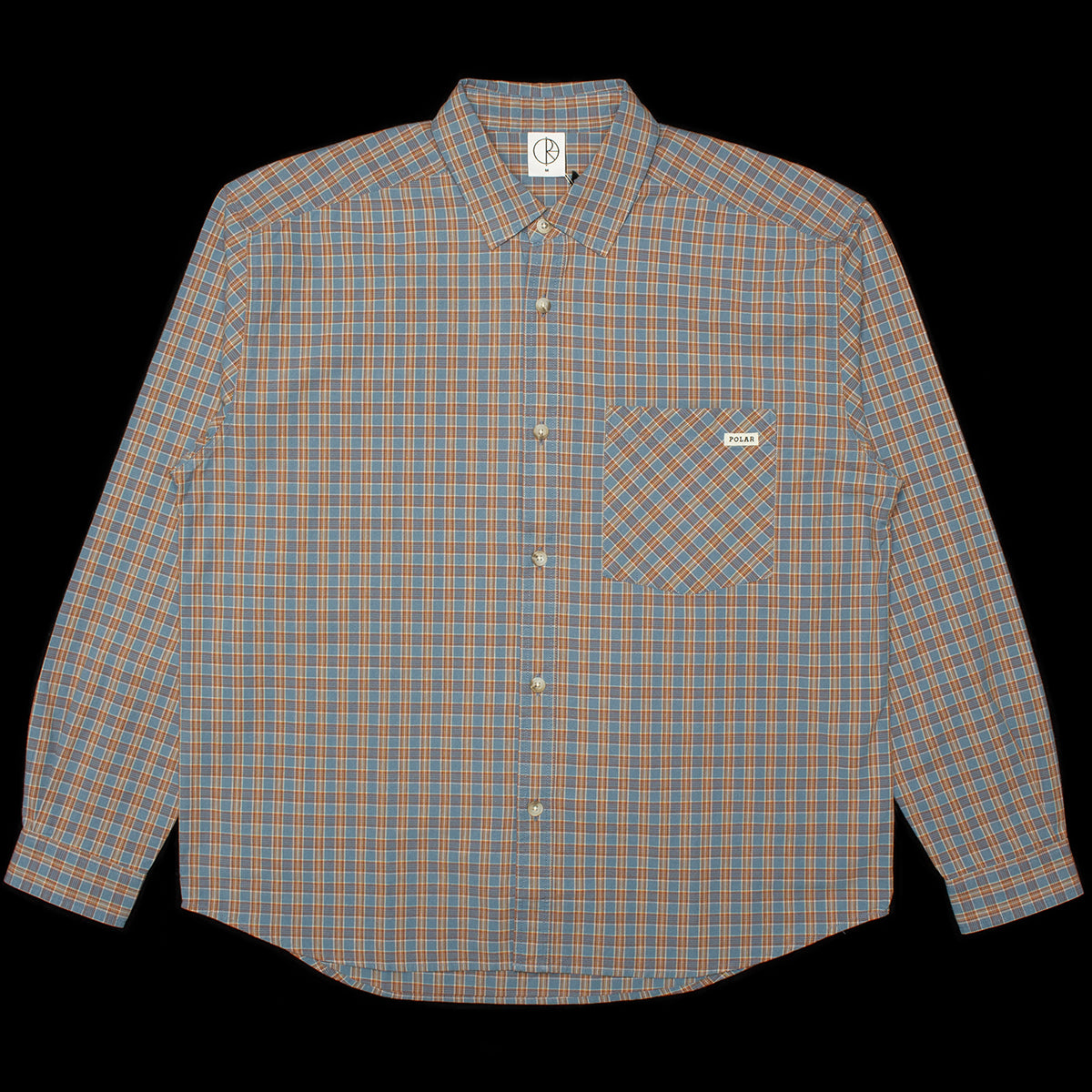 Polar Skate Co. | Mitchell L/S Shirt Color : Blue / Rust