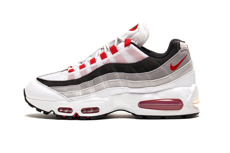 Nike - Air Max 95 Big Bubble
Style # IB7862-100
Color : White / Comet Red / Neutral Grey / Medium Grey