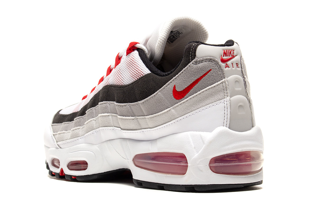 Nike - Air Max 95 Big Bubble
Style # IB7862-100
Color : White / Comet Red / Neutral Grey / Medium Grey