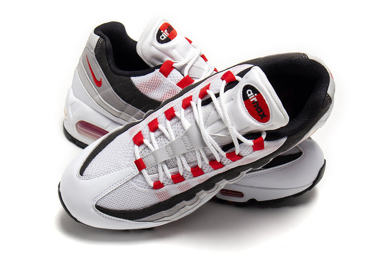 Nike - Air Max 95 Big Bubble
Style # IB7862-100
Color : White / Comet Red / Neutral Grey / Medium Grey