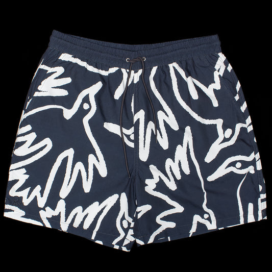 by Parra - Birds Fly Free Swim Shorts
Color : Black