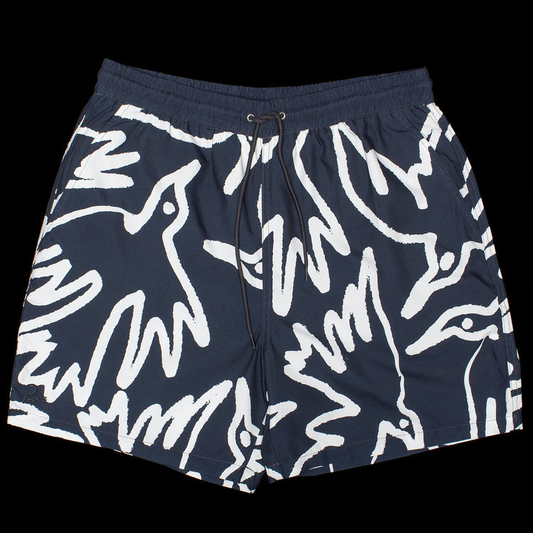 by Parra - Birds Fly Free Swim Shorts
Color : Black