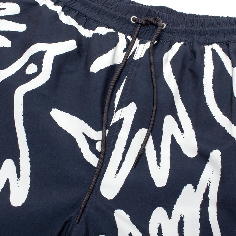 by Parra - Birds Fly Free Swim Shorts
Color : Black