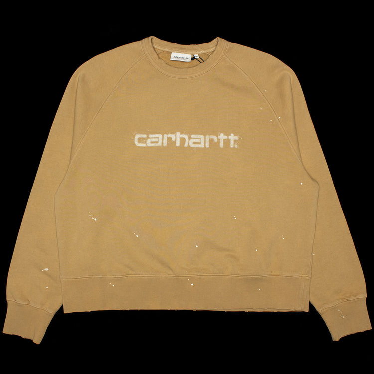 Carhartt WIP - Women's Painter Sweatshirt
Style # I036843-07EEJ
Color : Dusty Hamilton Brown (Destroy Wash Splatter)