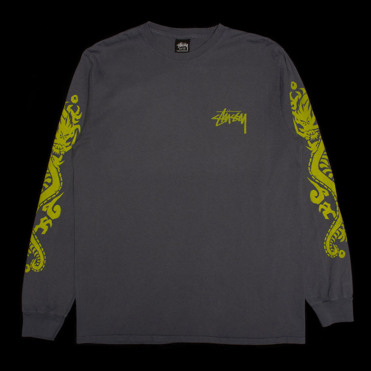 Stussy | Dragons Pigment Dyed L/S T-Shirt Style # 1995031 Color : Indigo