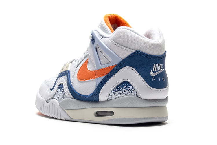 Nike - Air Tech Challenge II
Style # FZ9033-101
Color : White / Tart / Stone Blue / Football Grey