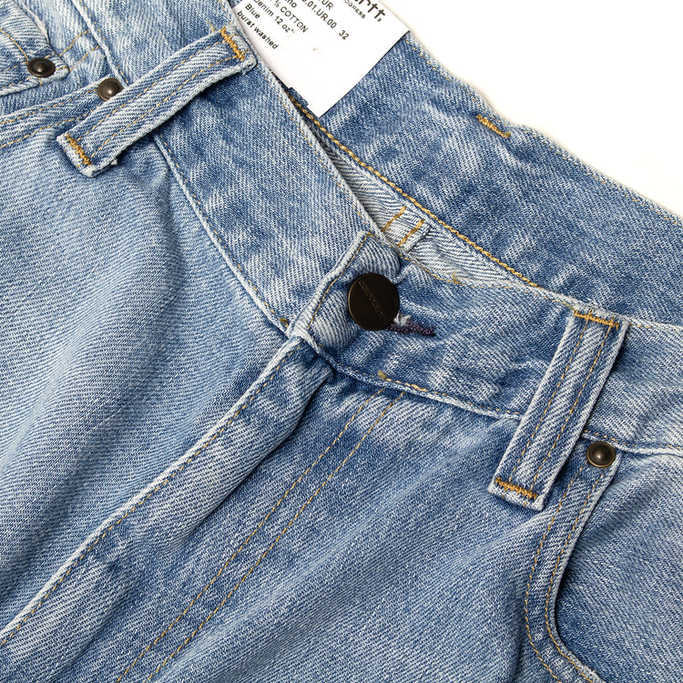 Carhartt WIP - Aaron Pant
Style # I036728-01UR
Color : Blue (Burst Washed)