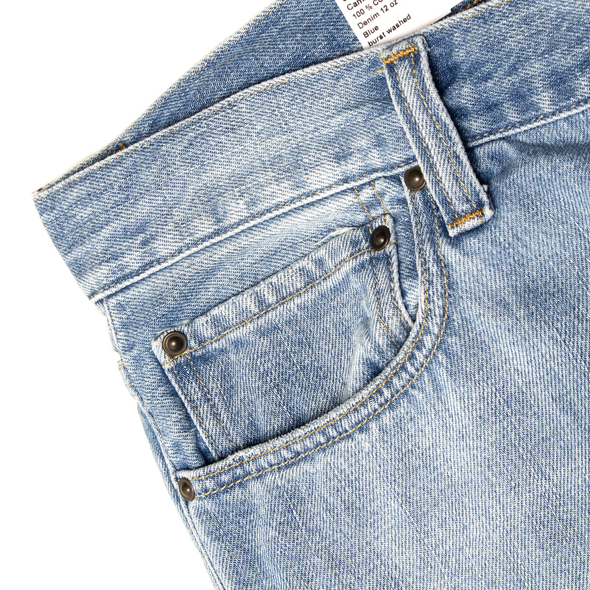Carhartt WIP - Aaron Pant
Style # I036728-01UR
Color : Blue (Burst Washed)
