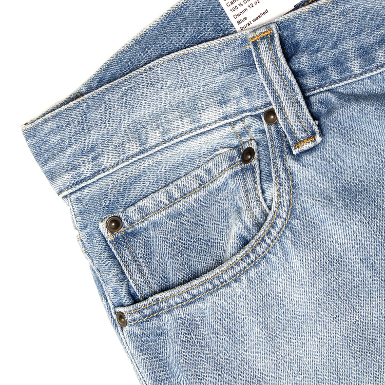 Carhartt WIP - Aaron Pant
Style # I036728-01UR
Color : Blue (Burst Washed)