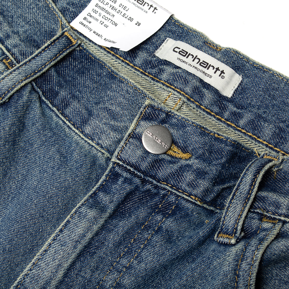 Carhartt WIP - Women's Arin Pant
Style # I037026-01EJ
Color : Blue (Destroy Wash Splatter)