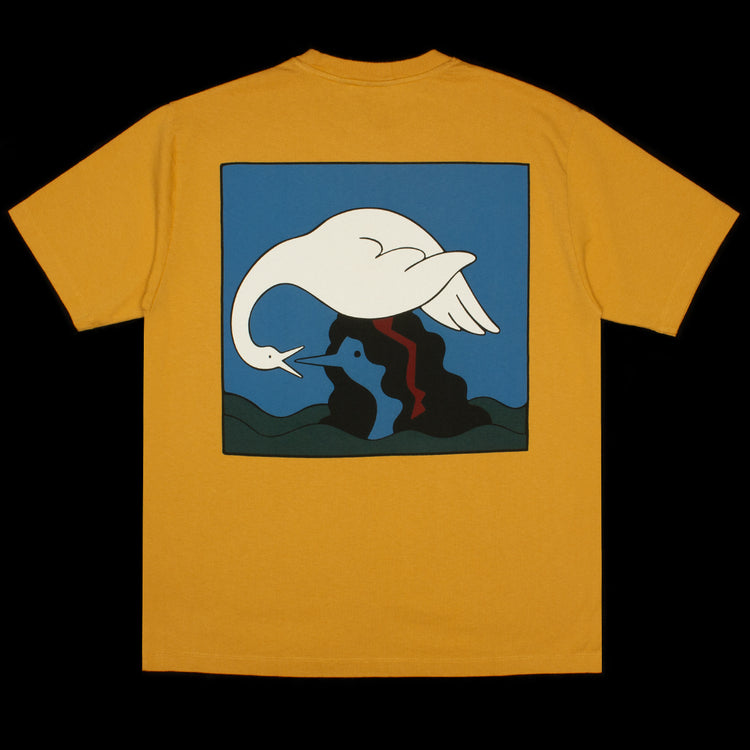 by Parra | Swan To The Face T-Shirt Color : Ocher