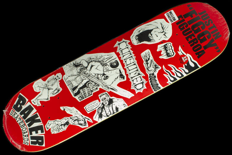 Baker - Divine Evil Deck
Width : 8.38"
Wheelbase : 14.50"
Length : 32.00"
Classic shape
Mellow concave
Justin Figueroa pro model