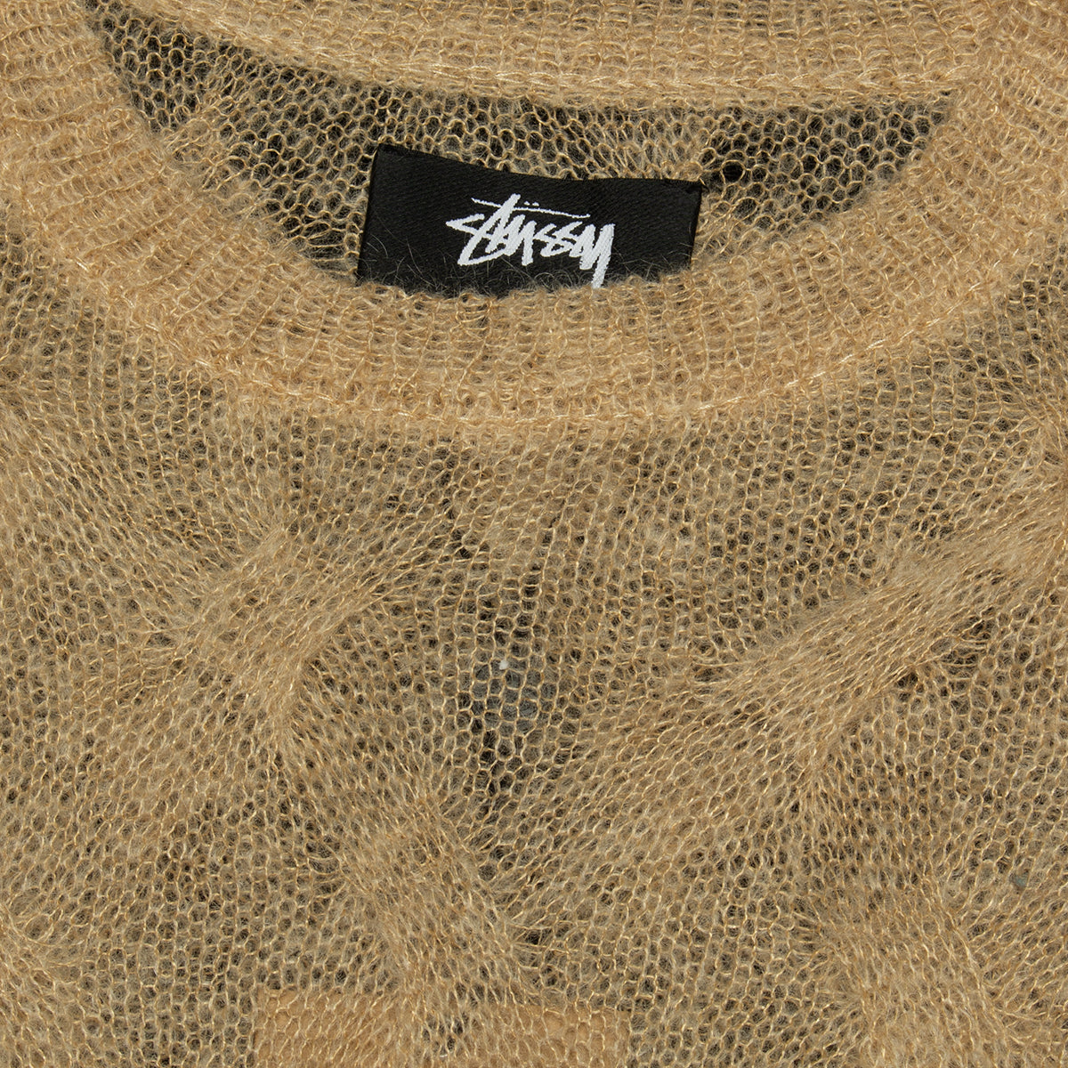 Stussy | Loose Knit Cross Cable Sweater Style # 117241 Color : Sand