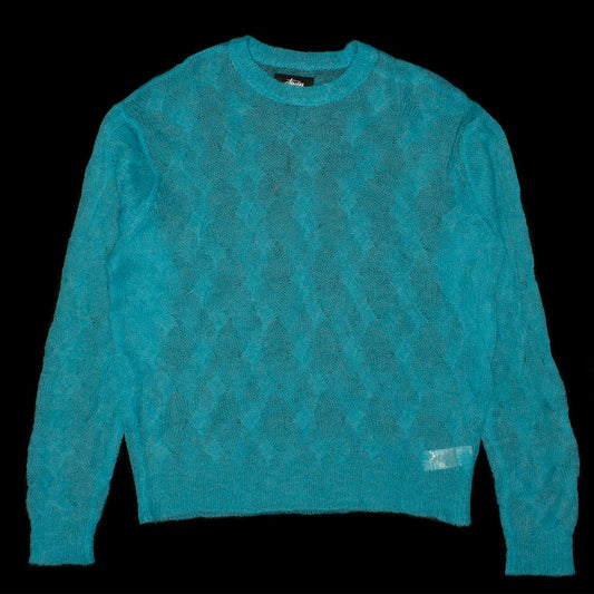 Stussy | Loose Knit Cross Cable Sweater Style # 117241 Color : Cyan