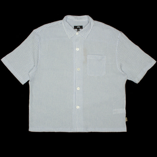 Stussy | Flat Bottom Crinkled Shirt Style # 1110324 Color : Blue Check