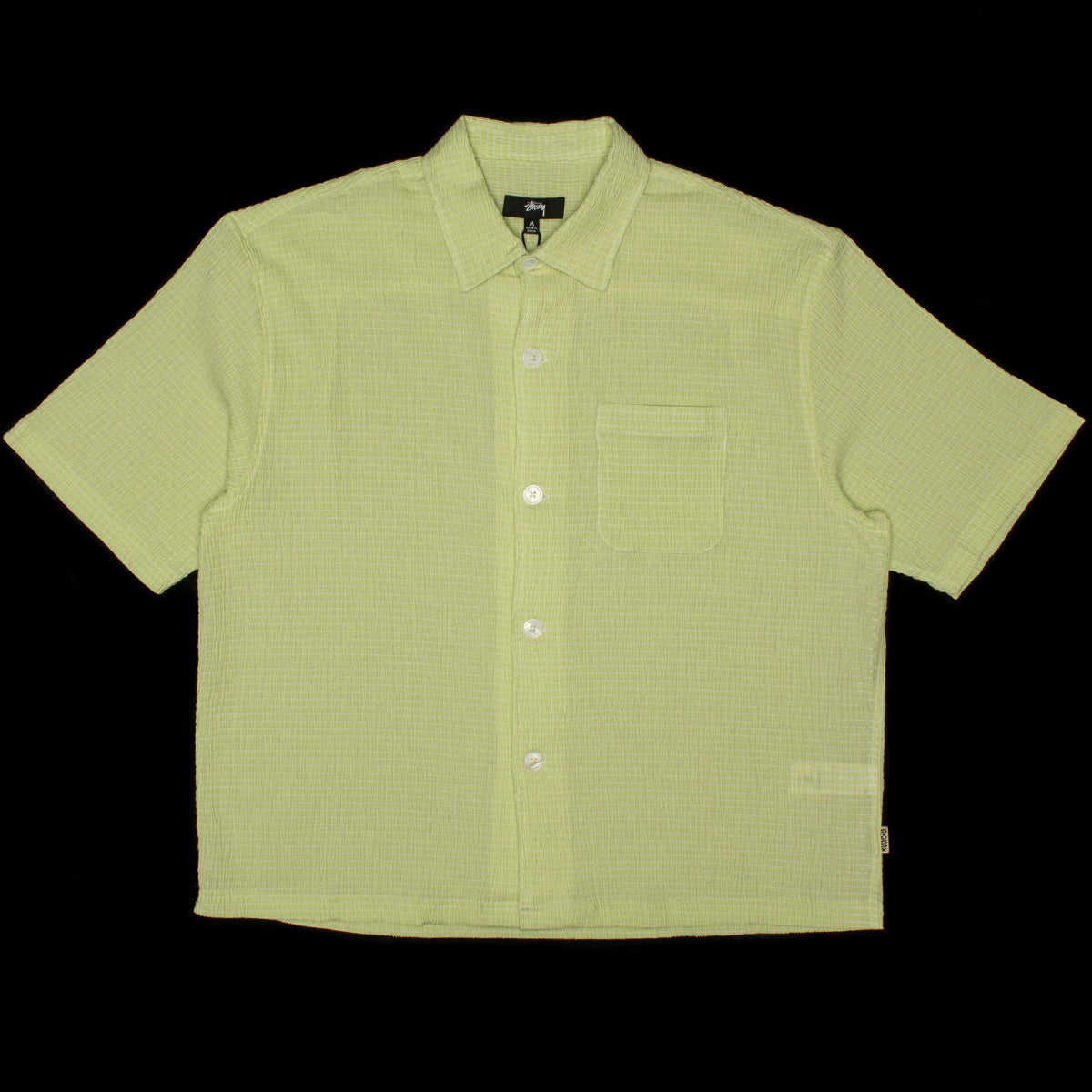 Stussy | Flat Bottom Crinkled Shirt Style # 1110324 Color : Lime