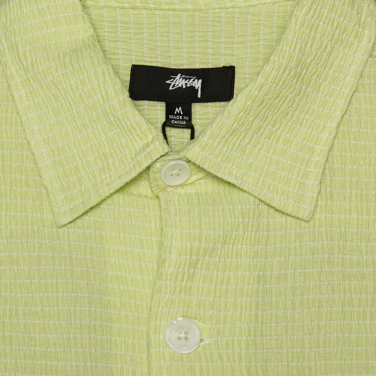 Stussy | Flat Bottom Crinkled Shirt Style # 1110324 Color : Lime