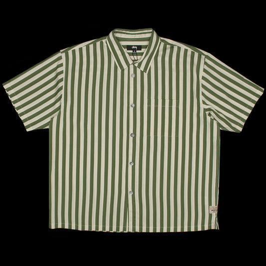 Stussy | Flat Bottom Striped Shirt Style # 1110325 Color : Green