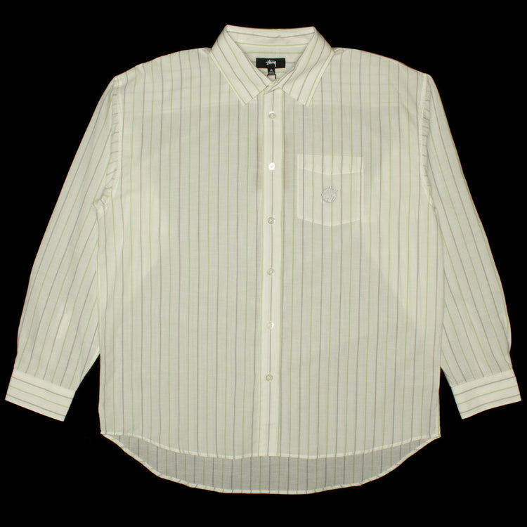 Stussy | Classic Striped L/S Shirt Style # 1110317 Color : White