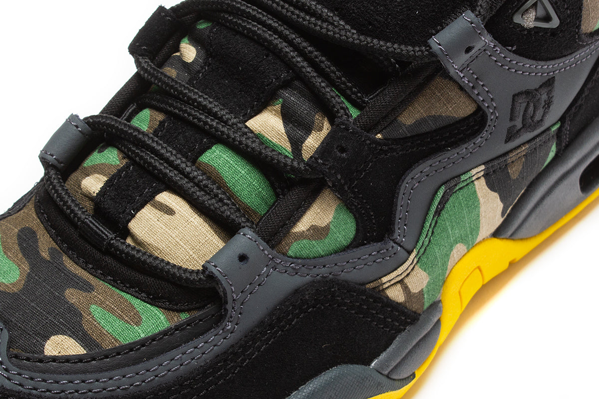 Thrasher x DC Truth Style # ADYS100761-BCM Color : Black / Camo / Yellow