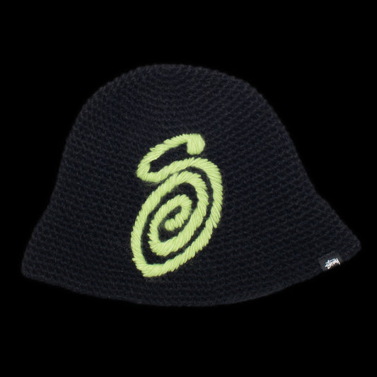 Stussy | Swirly S Knit Bucket Hat Style # 1321208 Color : Black