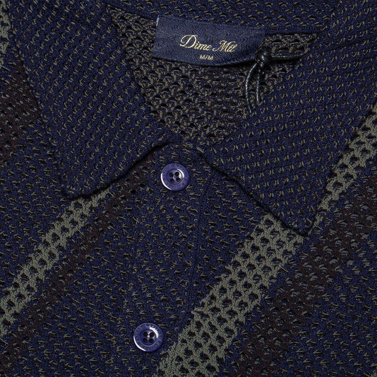 Dime - Soleil Knit Button Up
Color : Navy