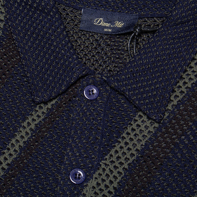 Dime - Soleil Knit Button Up
Color : Navy