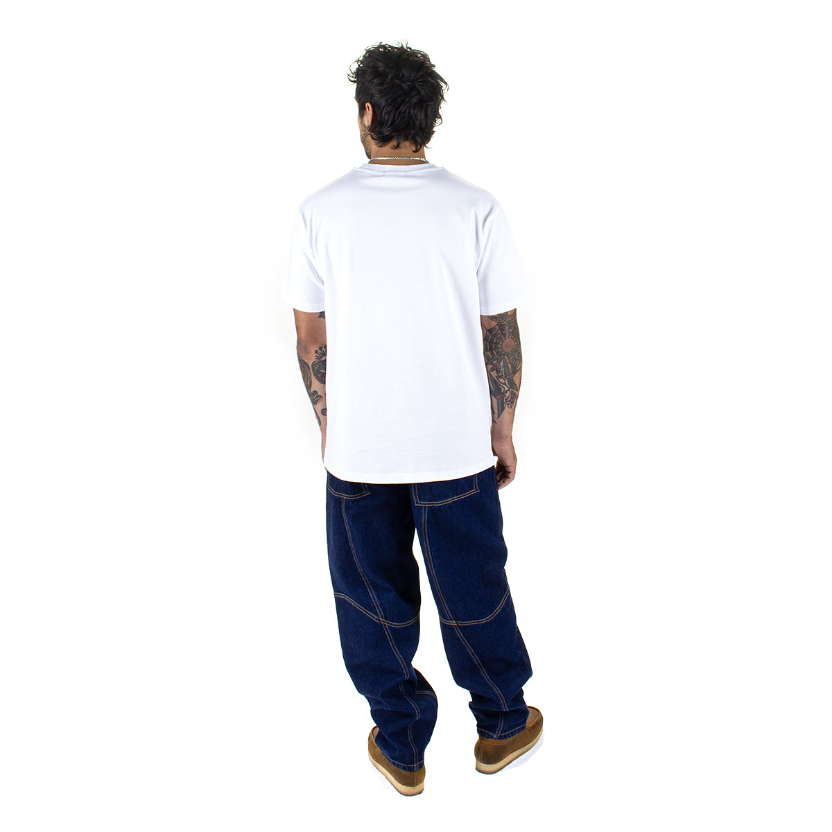 Dime - Classic Baggy Denim Pants
Color : Indigo Paneled