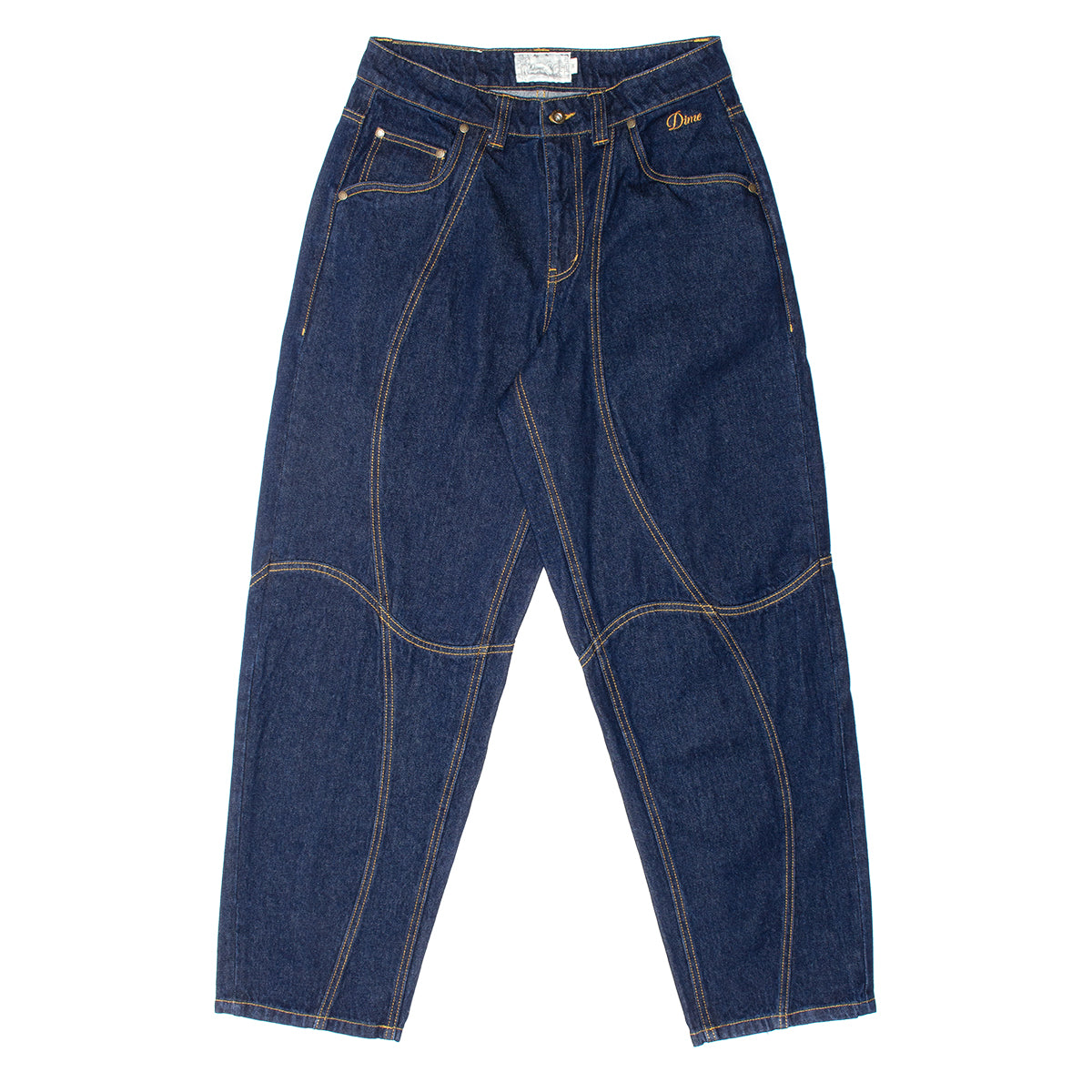 Dime - Classic Baggy Denim Pants
Color : Indigo Paneled