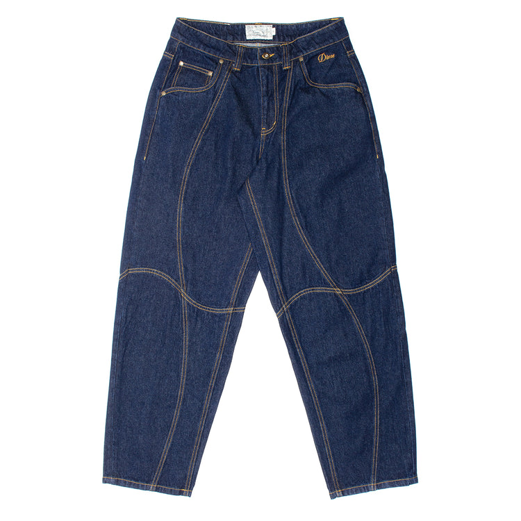 Dime - Classic Baggy Denim Pants
Color : Indigo Paneled