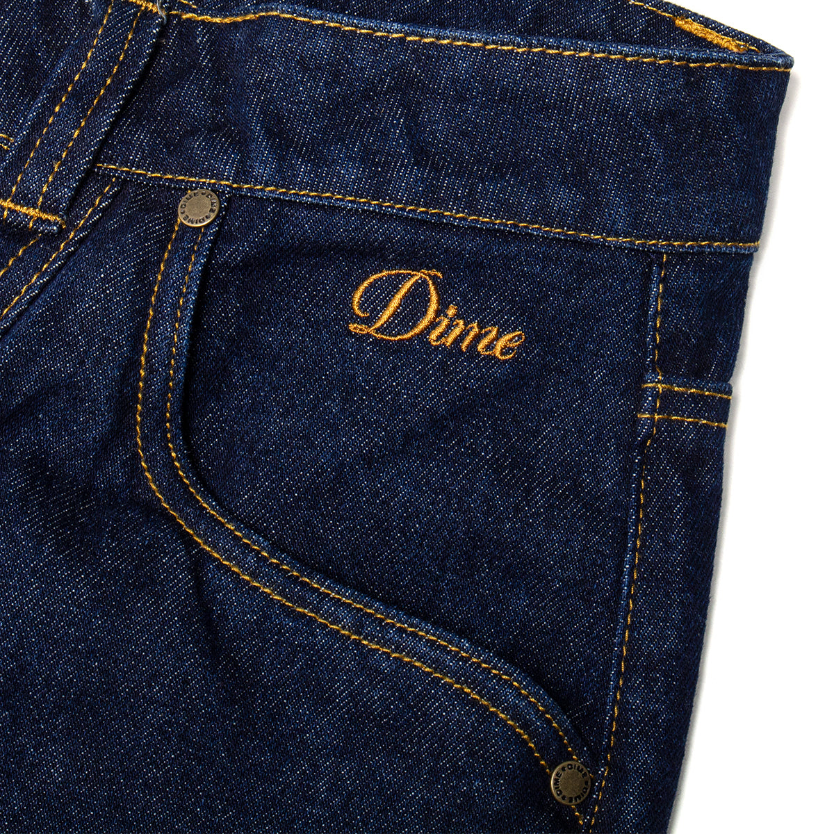 Dime - Classic Baggy Denim Pants
Color : Indigo Paneled