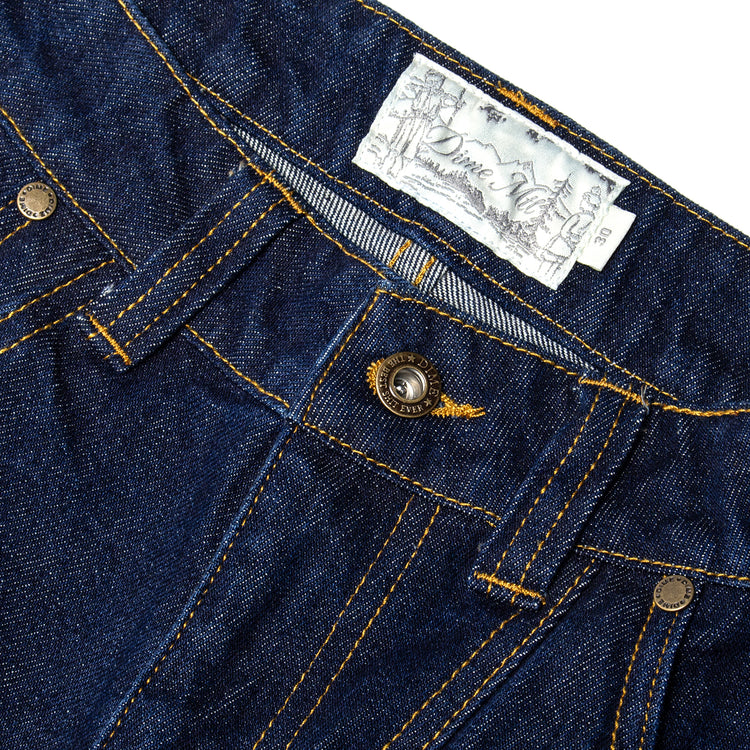 Dime - Classic Baggy Denim Pants
Color : Indigo Paneled
