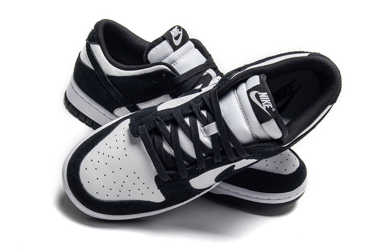 Nike | Dunk Low Retro - Suede Panda Style # FQ8249-100 Color : Black / White
