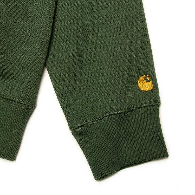 Carhartt WIP | Hooded Chase Sweatshirt Style # I033661-29Y Color : Duck Green / Gold